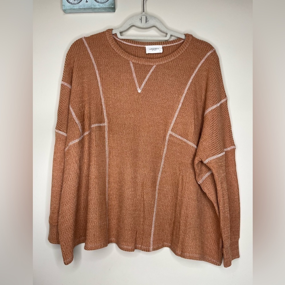 Andree By Unit Oversized Top Brown Size Small